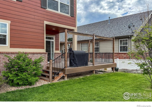 2190 Winding Dr, Longmont, CO 80504 - wooden terrace with a yard