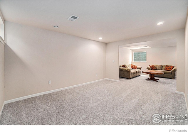 1119 Oakmont Ct, Fort Collins, CO 80525 - carpeted living area with recessed lighting and baseboards
