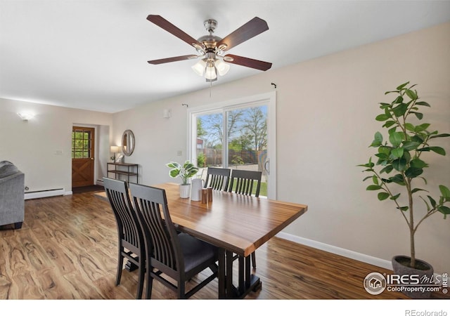 1217 N US Highway 287, Fort Collins, CO 80524 - dining space featuring baseboard heating, plenty of natural light, and light wood-style floors