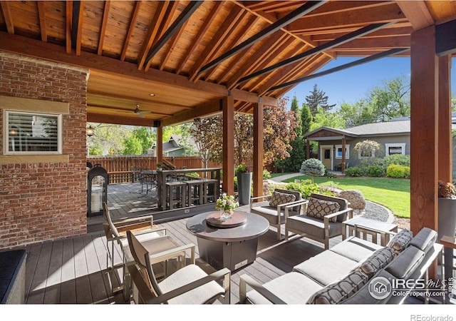 317 Wood St, Fort Collins, CO 80521 - view of patio with a wooden deck and an outdoor living space
