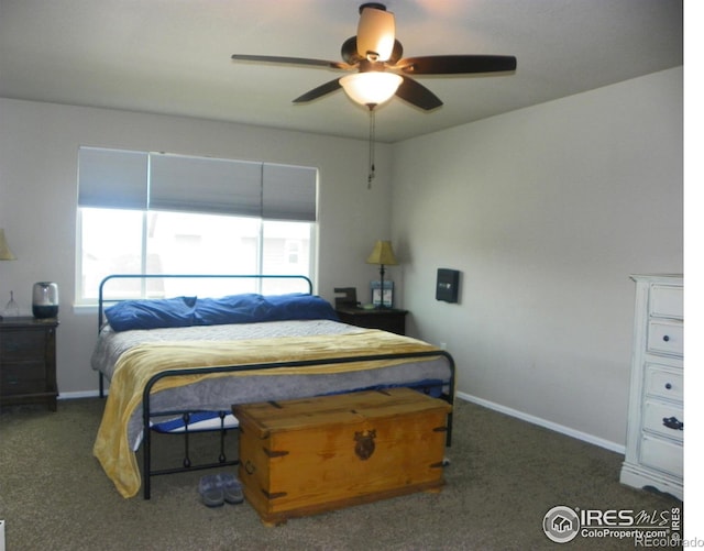 368 Mt Bross Ave, Severance, CO 80550 - bedroom with carpet floors, baseboards, and a ceiling fan
