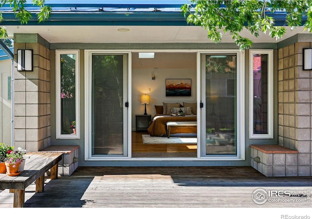 325 Colgate St, Boulder, CO 80305 - property entrance with a wooden deck