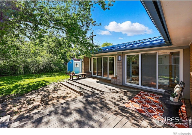 325 Colgate St, Boulder, CO 80305 - wooden deck with a lawn