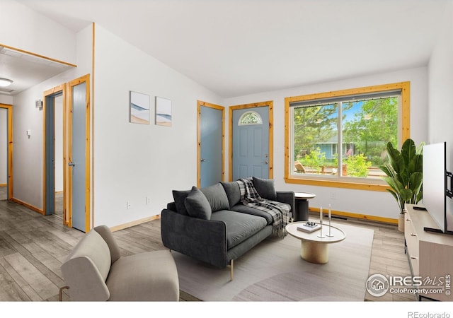 1805 Kinnikinnik Pl, Loveland, CO 80537 - living room featuring wood finished floors and baseboards