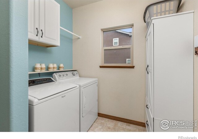 6848 Pettigrew St, Wellington, CO 80549 - washroom with washer and clothes dryer, baseboards, and cabinet space