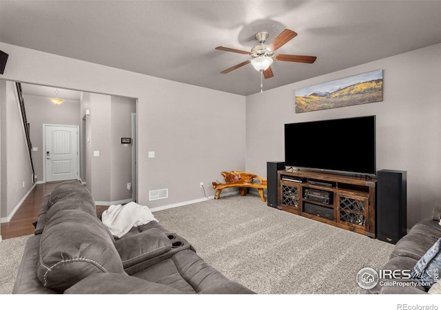 6681 6th St, Frederick, CO 80530 - living room with a ceiling fan and baseboards
