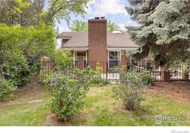 4924 Clubhouse Ct, Boulder, CO 80301 - back of house with a chimney and a tile roof