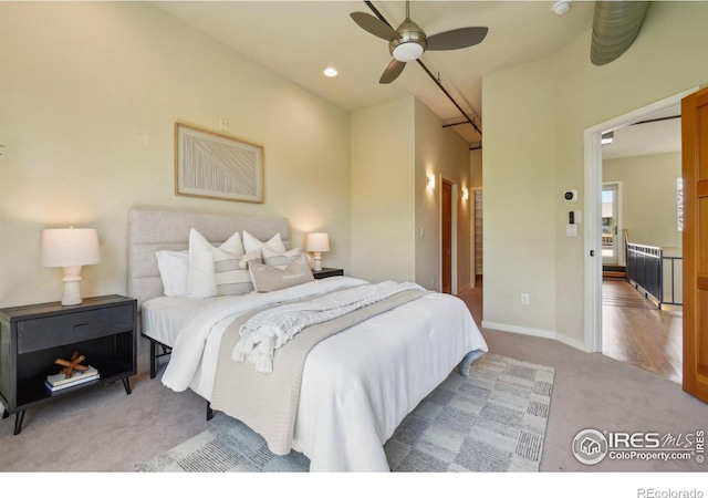 1203 High St, Boulder, CO 80304 - carpeted bedroom with a ceiling fan and baseboards