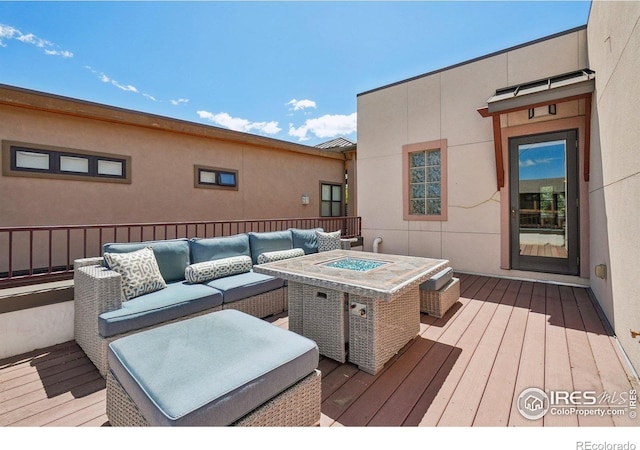 1203 High St, Boulder, CO 80304 - deck with an outdoor living space with a fire pit