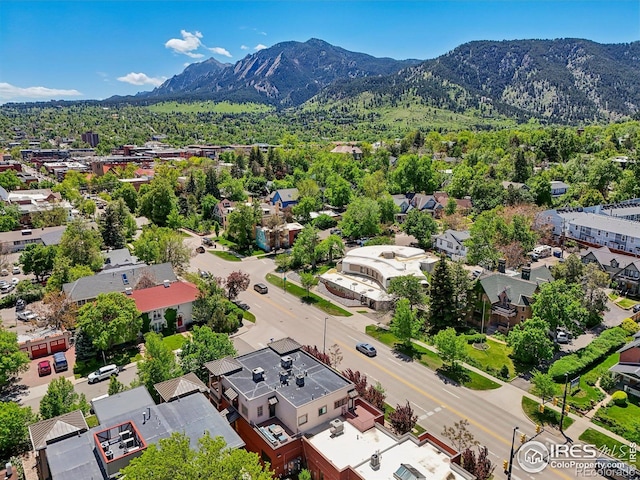1203 High St, Boulder, CO 80304 - aerial perspective of suburban area with a mountain backdrop