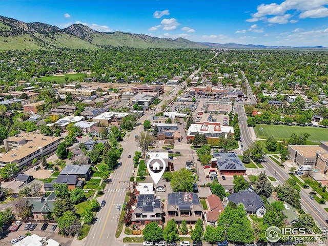 1203 High St, Boulder, CO 80304 - aerial perspective of suburban area with mountains