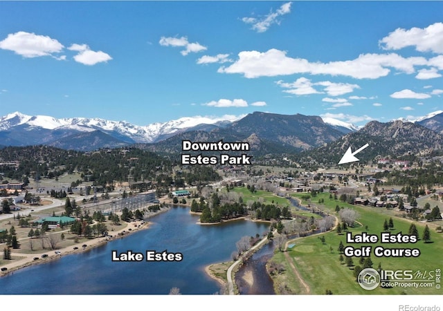 492 Macgregor Ave, Estes Park, CO 80517 - water view featuring a mountainous background