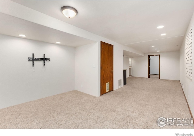 531 S 9th St, Berthoud, CO 80513 - finished below grade area featuring carpet and recessed lighting