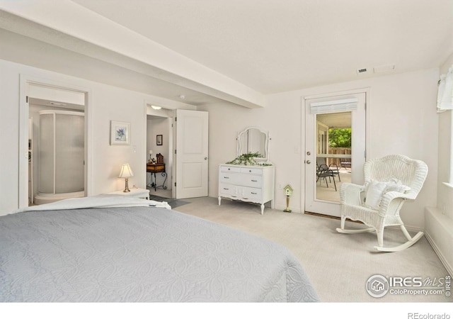 201 Timber Ridge Ct, Severance, CO 80550 - carpeted bedroom featuring access to exterior and baseboards