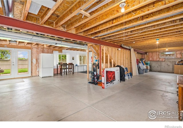 201 Timber Ridge Ct, Severance, CO 80550 - below grade area with freestanding refrigerator