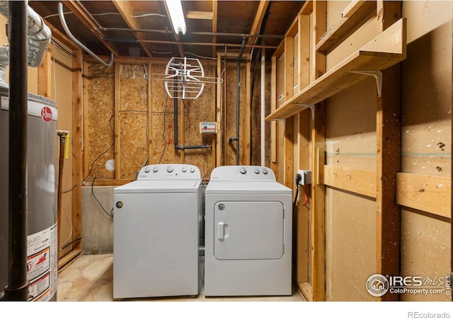 1512 Calkins Ave, Longmont, CO 80501 - laundry area featuring water heater and washer and clothes dryer