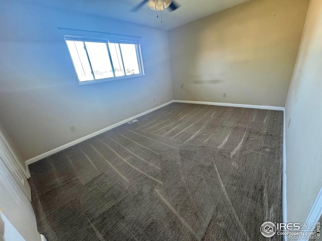 2614 Willard Dr, Colorado Springs, CO 80911 - empty room featuring a ceiling fan, baseboards, and carpet flooring