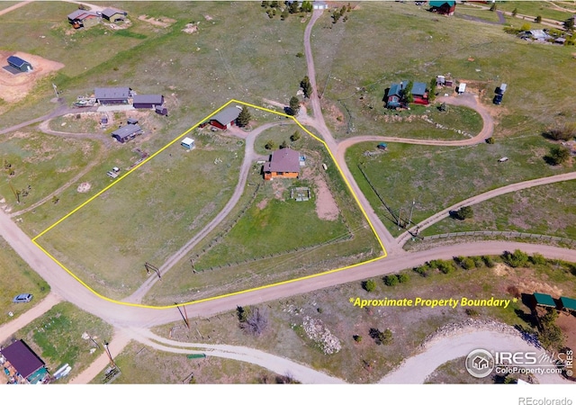 519 Palisade Mountain Dr, Drake, CO 80515 - aerial overview of property's location featuring property parcel outlined