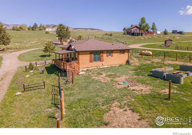 519 Palisade Mountain Dr, Drake, CO 80515 - rear view of house featuring a wooden deck