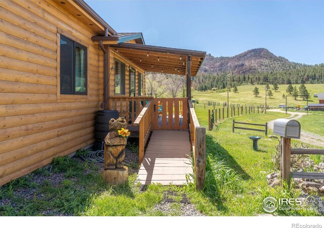 519 Palisade Mountain Dr, Drake, CO 80515 - deck featuring a mountain view
