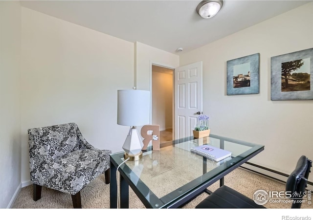 2977 Eagle Way, Boulder, CO 80301 - office area featuring baseboards and a baseboard radiator