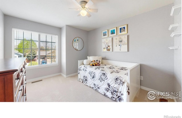 2139 Andrews St, Fort Collins, CO 80528 - bedroom with carpet flooring, baseboards, and a ceiling fan
