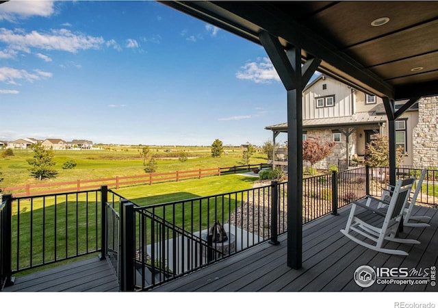 4268 Ardglass Ln, Timnath, CO 80547 - wooden deck with a rural view
