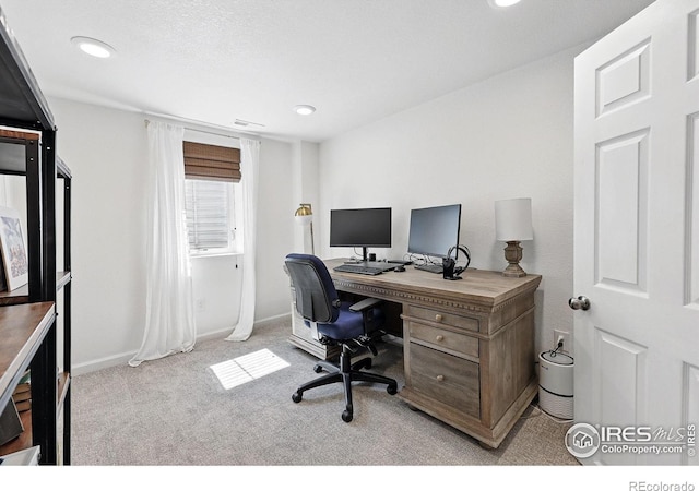 8290 Chase Way, Arvada, CO 80003 - home office featuring carpet floors, baseboards, and recessed lighting
