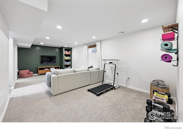 8290 Chase Way, Arvada, CO 80003 - living area featuring carpet floors, recessed lighting, and baseboards