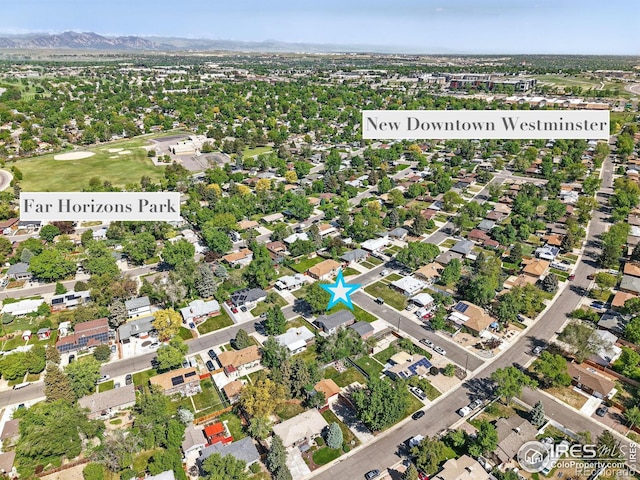 8290 Chase Way, Arvada, CO 80003 - aerial overview of property's location with a mountainous background