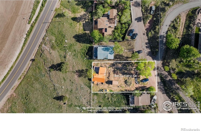 4402 Kano Dr, Fort Collins, CO 80526 - aerial view of property's location with property parcel outlined