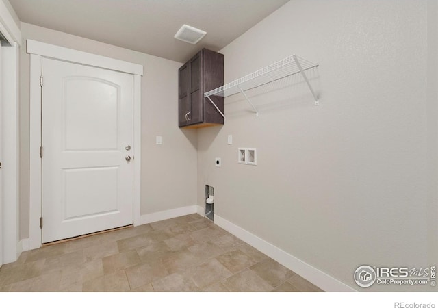 4902 Brookfield Dr Unit F, Fort Collins, CO 80528 - washroom with washer hookup, cabinet space, hookup for an electric dryer, and baseboards