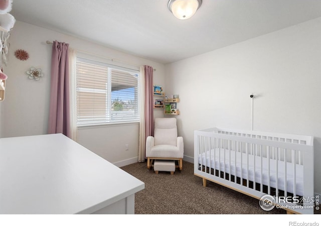 1566 Driftline Dr, Severance, CO 80550 - bedroom featuring carpet, baseboards, and a crib