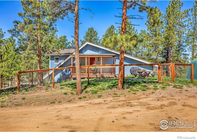 453 Black Fawn Ln, Westcliffe, CO 81252 - view of front facade featuring a deck