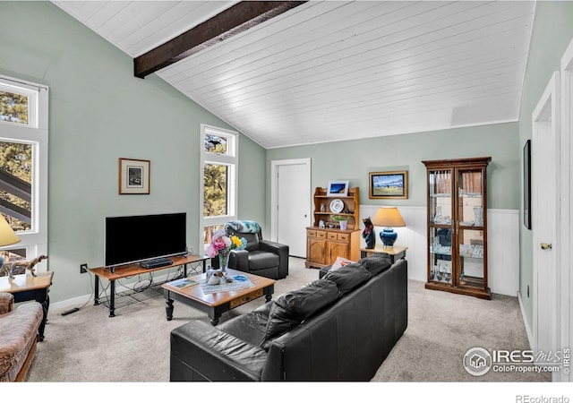 453 Black Fawn Ln, Westcliffe, CO 81252 - living area with carpet flooring and wood ceiling