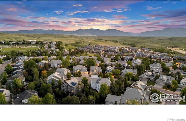 2841 Silver Pl, Superior, CO 80027 - aerial view at dusk of a mountain view and a residential view