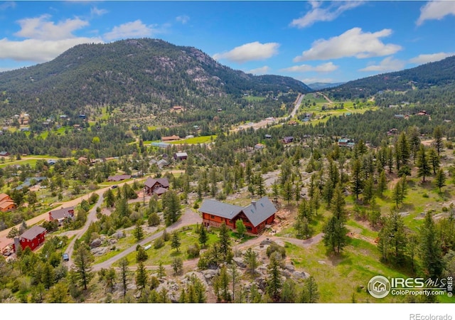 95 Choctaw Rd, Lyons, CO 80540 - aerial view of property's location with mountains and a heavily wooded area
