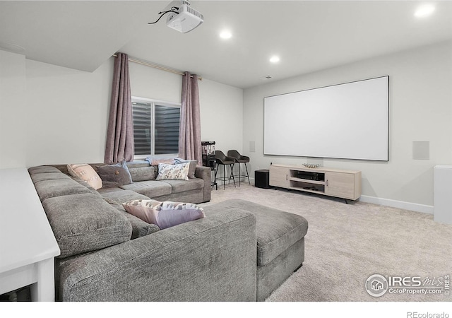 6229 Black Mesa Rd, Frederick, CO 80516 - carpeted home theater featuring recessed lighting and baseboards
