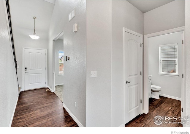 993 Ouzel Falls Rd, Severance, CO 80550 - hallway with wood finished floors and baseboards