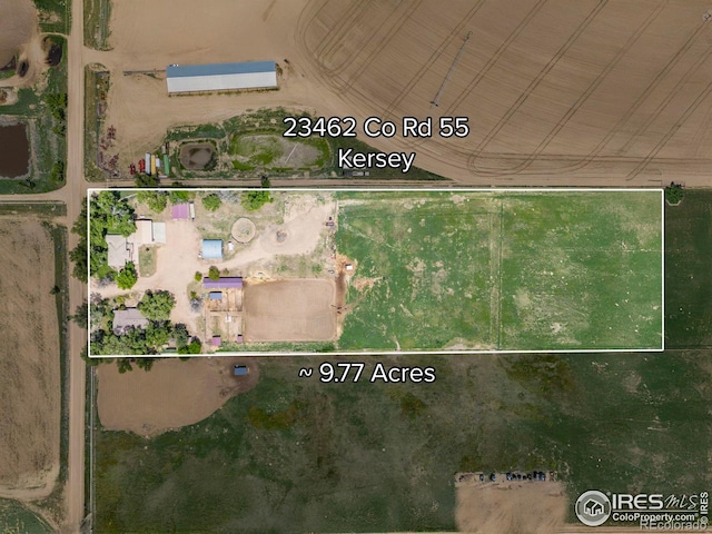 23462 County Road 55, Kersey, CO 80644 - map of property location featuring property boundaries highlighted