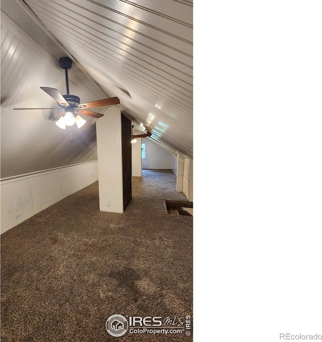 305 Phelps St, Sterling, CO 80751 - bonus room featuring lofted ceiling, carpet, and ceiling fan