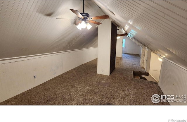 305 Phelps St, Sterling, CO 80751 - bonus room featuring carpet, lofted ceiling, and a ceiling fan