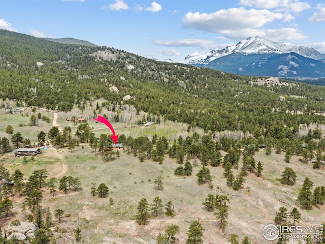 839 Ski Rd, Allenspark, CO 80510 - drone / aerial view of mountains and a heavily wooded area