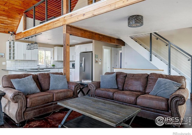 61 County Road 8501, Tabernash, CO 80478 - living room with lofted ceiling and wood ceiling
