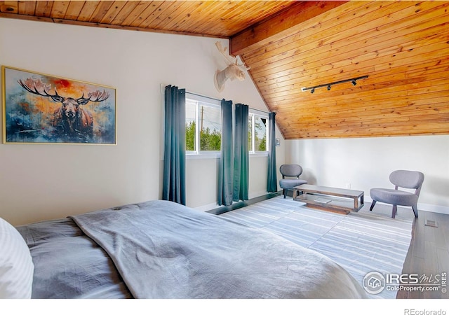 61 County Road 8501, Tabernash, CO 80478 - bedroom with wooden ceiling, wood finished floors, and baseboards