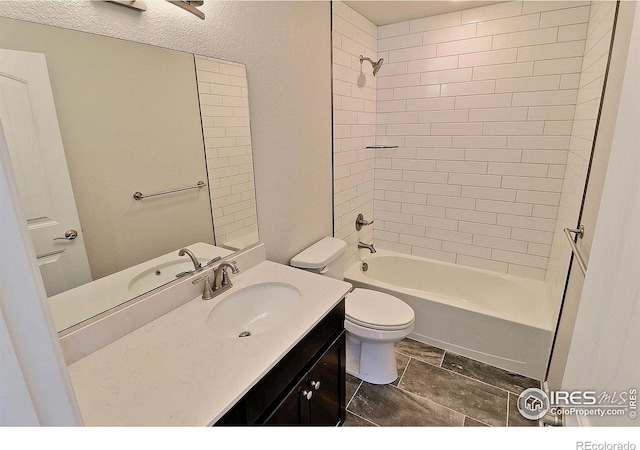 4312 Rockcress Rd, Evans, CO 80620 - full bathroom featuring vanity, toilet, and shower / bathtub combination