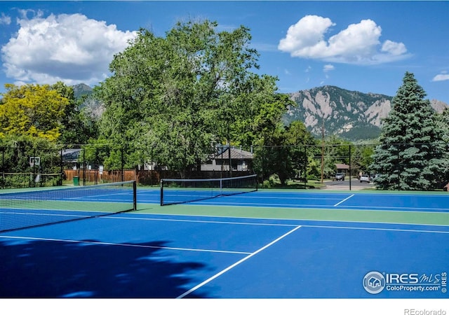 4658 Ingram Ct, Boulder, CO 80305 - view of tennis court featuring community basketball court and a mountain view