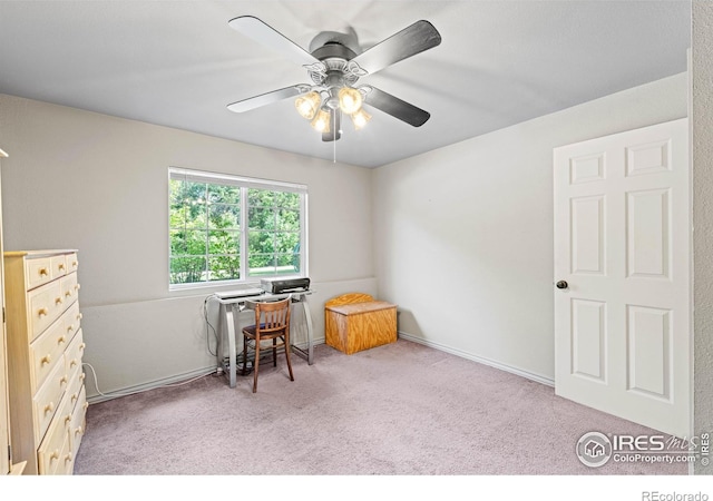 1921 Glenview Ct, Berthoud, CO 80513 - carpeted office space featuring a ceiling fan