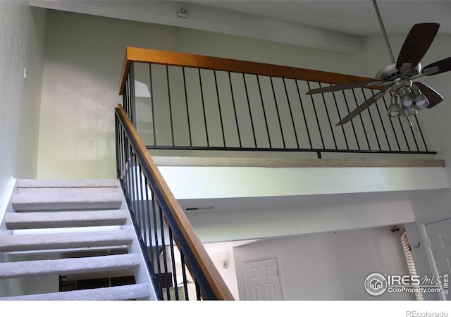 4775 White Rock Cir Unit B, Boulder, CO 80301 - stairway with ceiling fan