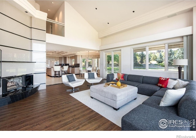 160 Ponderosa Dr, Boulder, CO 80303 - living area with wood finished floors and high vaulted ceiling